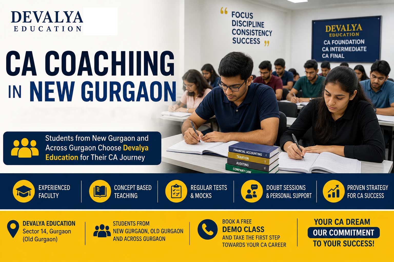 CA Coaching in New Gurgaon students at Devalya Education Sector 14 Gurgaon